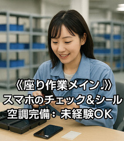 《座り作業メイン！》スマホのチェック&シール貼り＊空調完備/未経験OK イメージ1