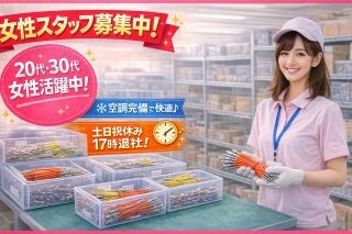 <重量物なし×空調完備>ケーブル部品の目視検査や袋詰め／車バイク通勤可○ イメージ1