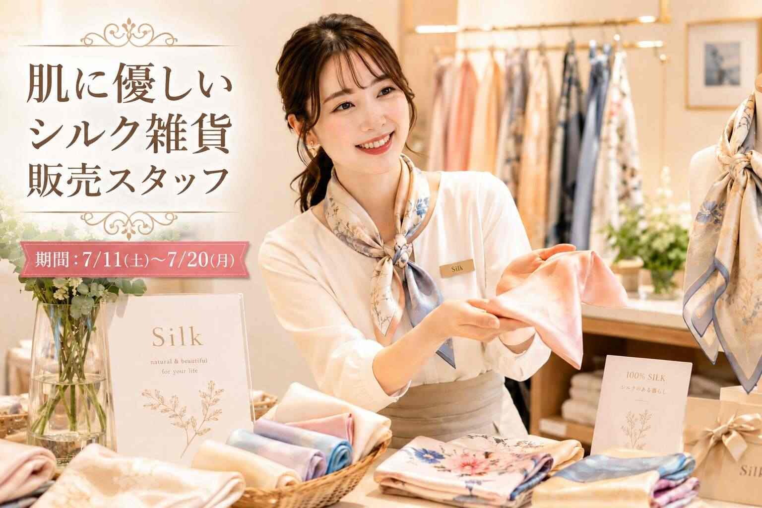 肌に優しいシルク雑貨のPOPUP運営スタッフ(≧▽≦) イメージ1