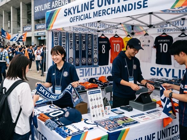 サッカーの試合会場における物販運営業務 イメージ1