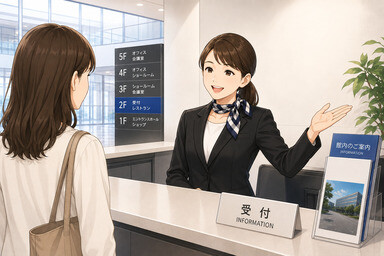 ＼週2～3日！／スカーフを巻いて街の顔に＊六甲アイランドの施設で案内や受付！ イメージ1
