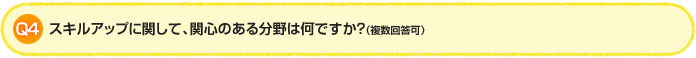 Q4. スキルアップに関して、関心のある分野は何ですか?(複数回答可)