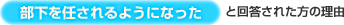【部下を任されるようになった】と回答された方の理由
